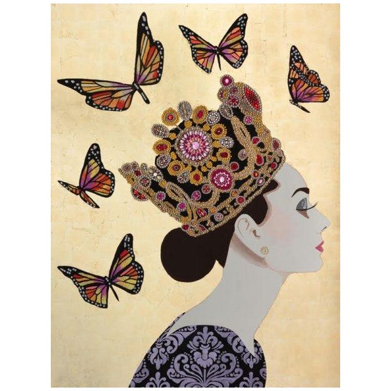 Картина Audrey with Crown and Monarch Butterflies Мульти в Самаре | Loft Concept 