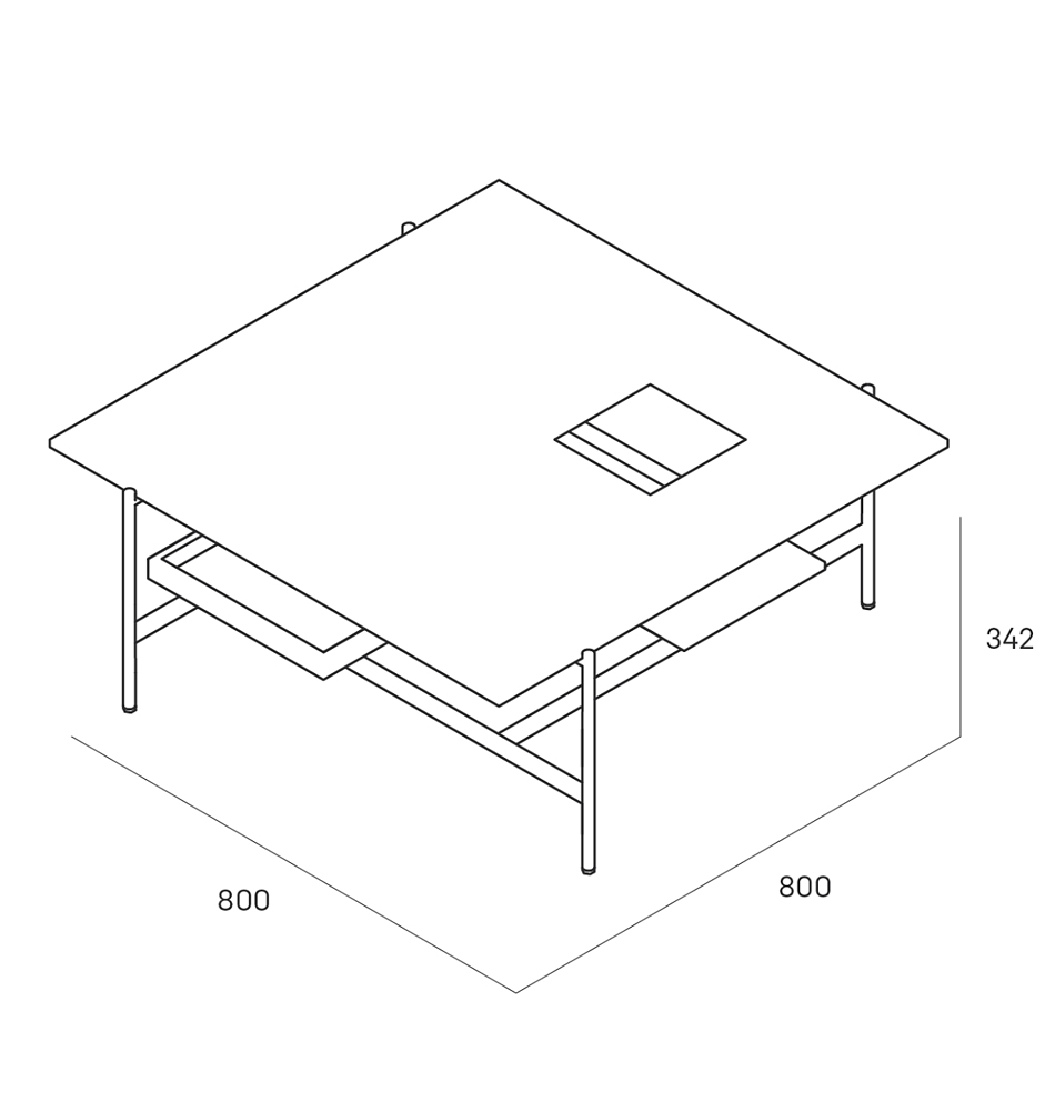 Karat журнальный столик цвета тёмный камень с съемным подносом в Самаре