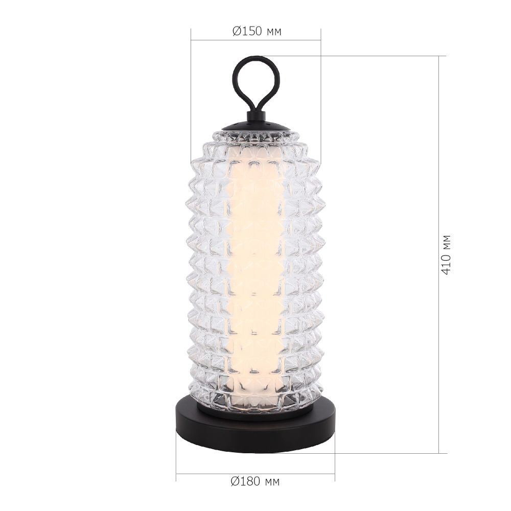 Настольная лампа с прозрачным факутрным стеклянным плафоном Sonora в Самаре