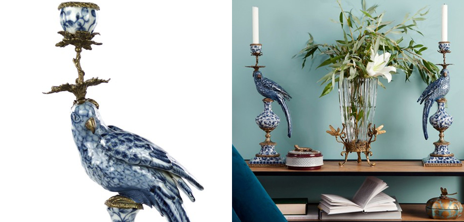Подсвечник Blue and White Parrot Подсвечник Blue and White Parrot - Loft-Concept в Самаре