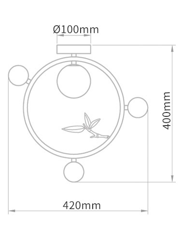 Потолочный светильник Metal Wood Ring Leaf в Самаре