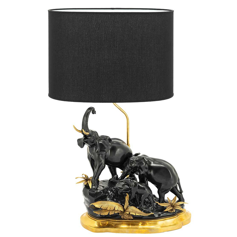 Настольная лампа ABHIKA TABLE LAMP ELEPHANT Черный Золотой в Самаре | Loft Concept 