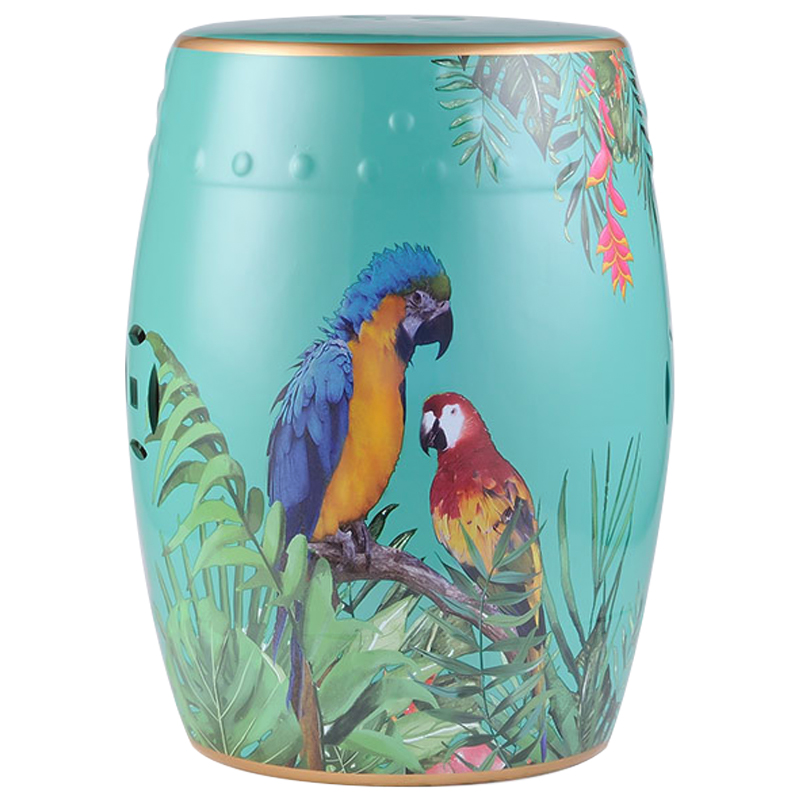 Керамический табурет Parrots Tropical Animal Ceramic Stool Turquoise Бирюзовый Мульти в Самаре | Loft Concept 