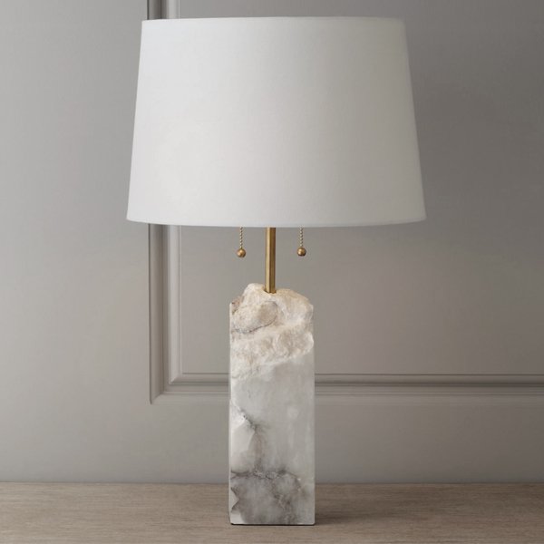 Настольная лампа Regina Andrew Raw Alabaster Lamp Белый Мрамор Bianco в Самаре | Loft Concept 