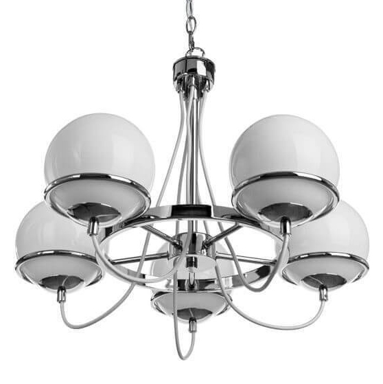 Люстра Melissa Chandelier Chromium 5 Хром Белый в Самаре | Loft Concept 