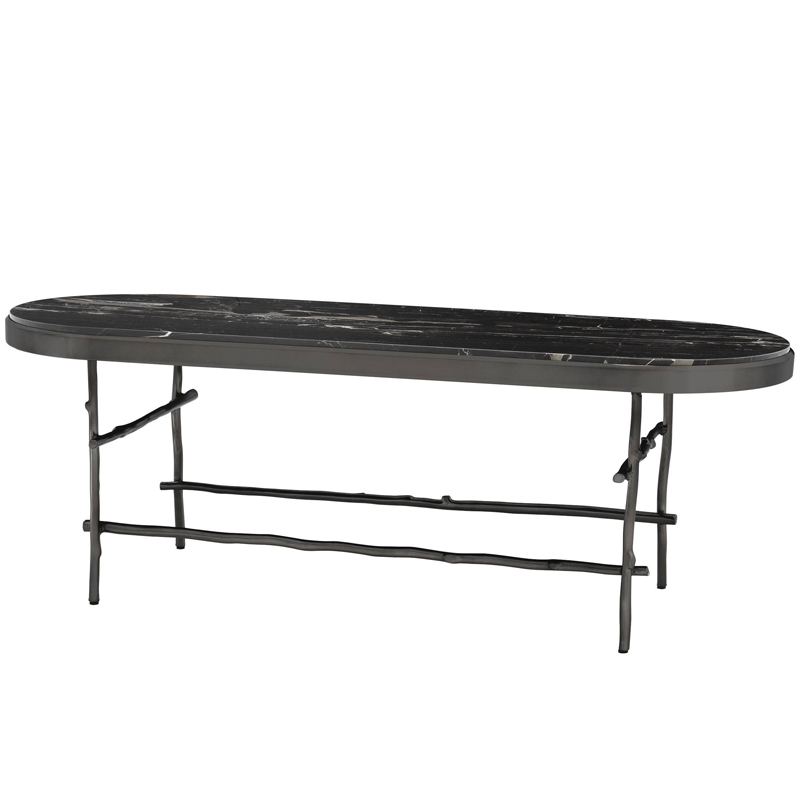 Кофейный стол Eichholtz Coffee Table Tomasso Черный Мрамор Nero Темная бронза в Самаре | Loft Concept 