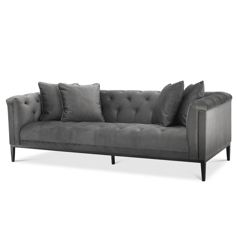 Диван Eichholtz Sofa Cesare Grey Серый Темная бронза в Самаре | Loft Concept 