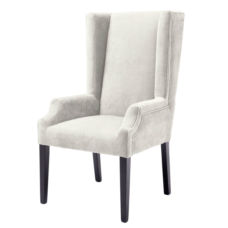 Стул Eichholtz Dining Chair Tempio sand Молочный Черный в Самаре | Loft Concept 