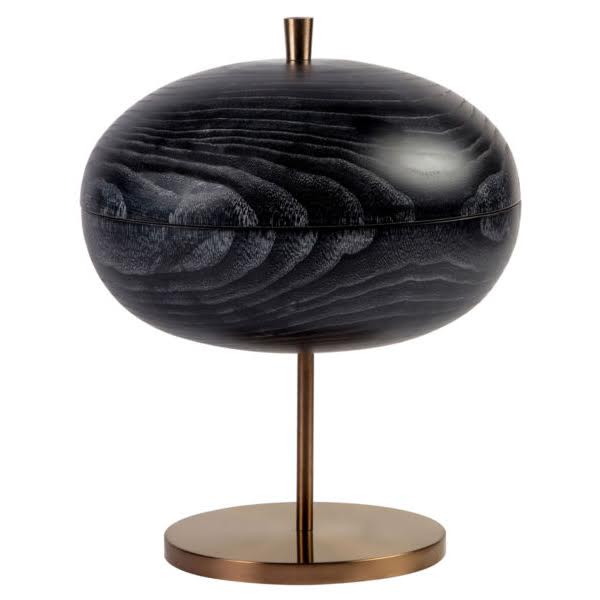 Черная чаша с крышкой Black Bowl Wood Золотой Черный в Самаре | Loft Concept 