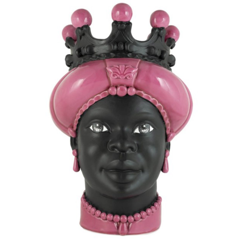 Ваза VASE MORO LADY CROWN DARK pink Черный Розовый в Самаре | Loft Concept 