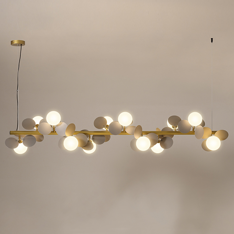 Люстра MATISSE Chandelier Line Золотой Белый Светло-серый в Самаре | Loft Concept 