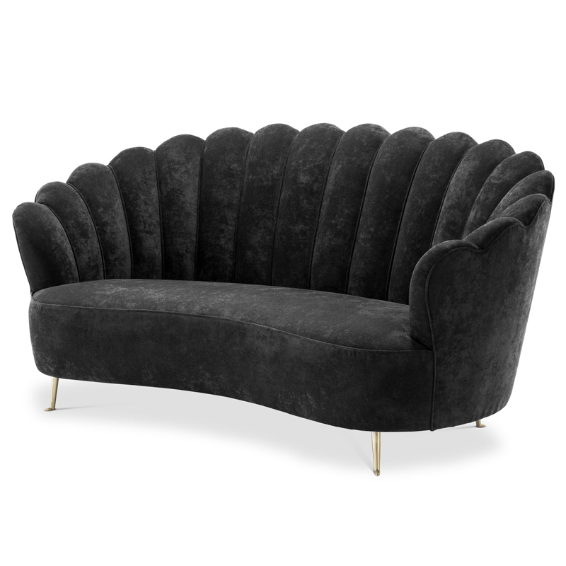 Диван Eichholtz Sofa Messina Black Черный Латунь в Самаре | Loft Concept 