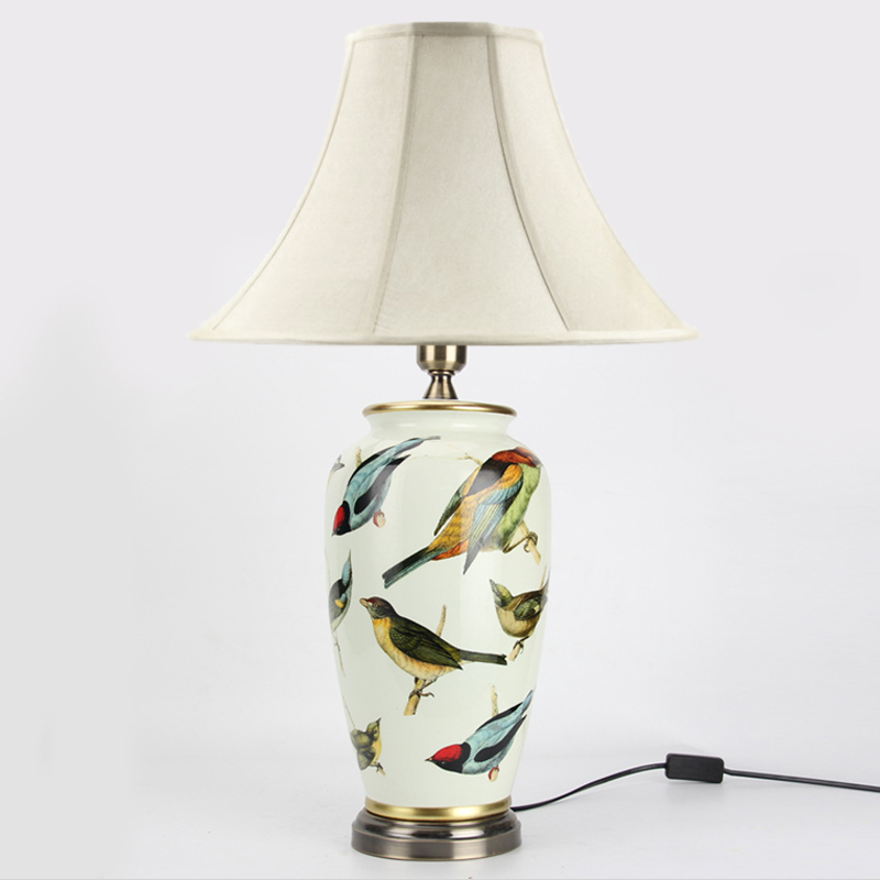 Настольная лампа Birds Blue Table lamp Белый Мульти Золотой в Самаре | Loft Concept 