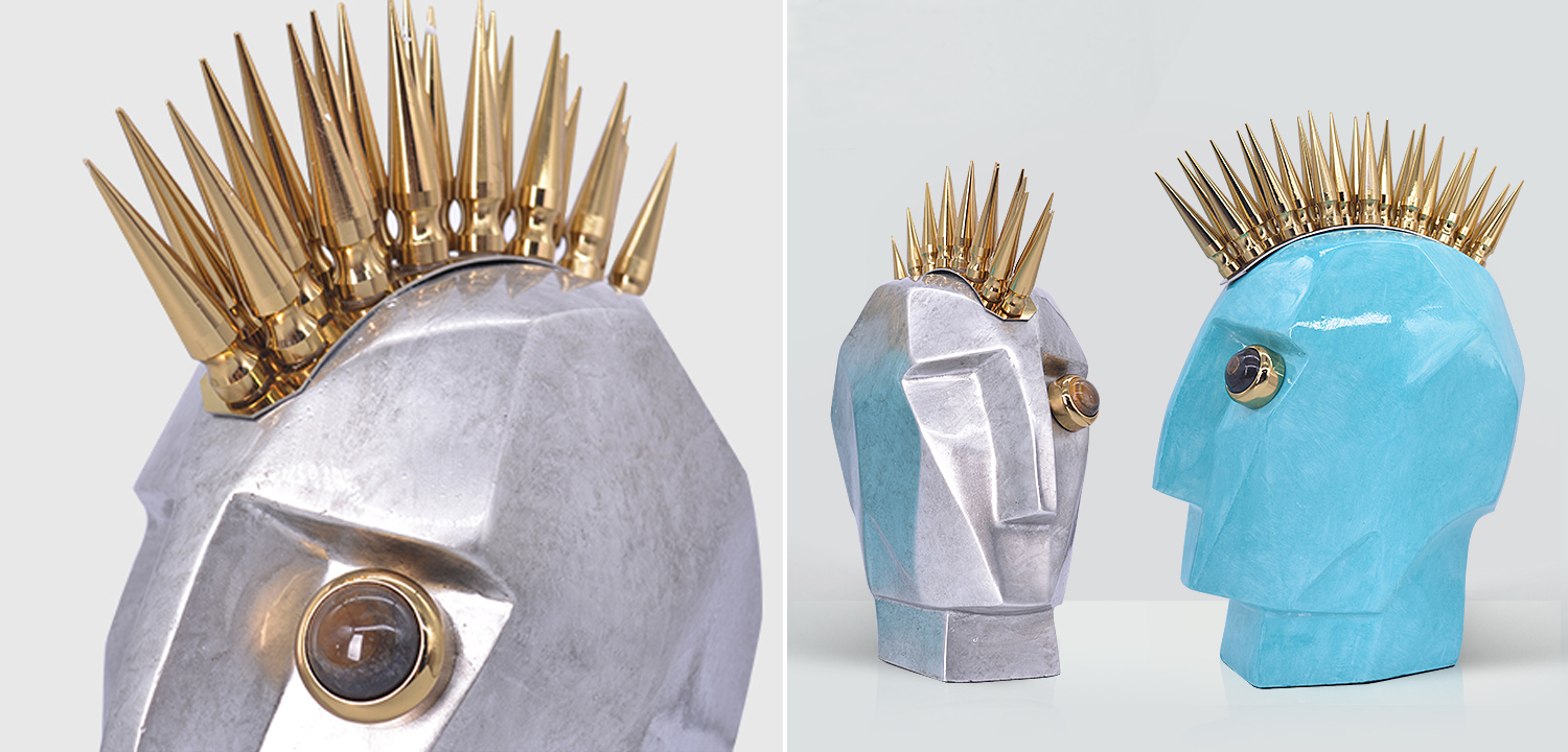 Аксессуар Kelly Wearstler Head Trip Sculpture Silver - фото