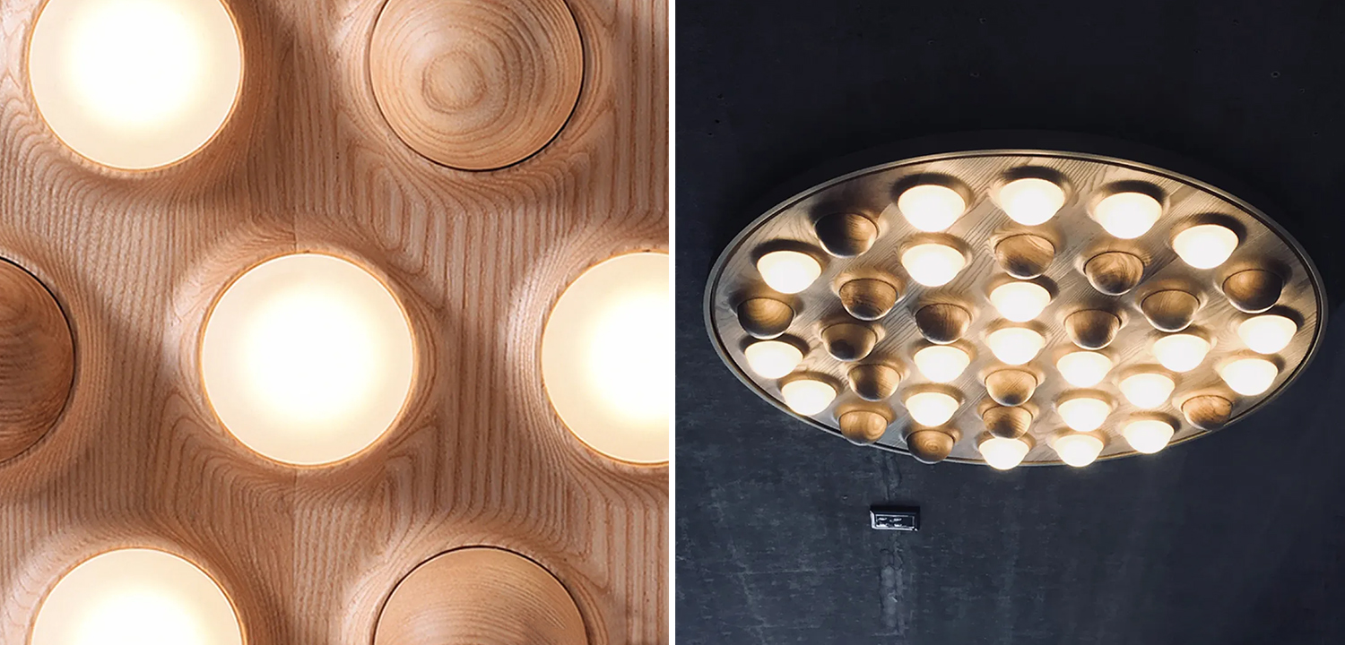 Потолочная люстра PIE White Light wood - фото №1