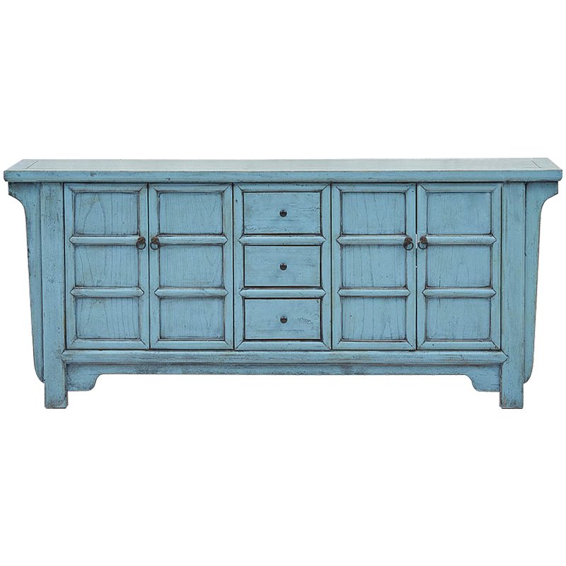 Комод в китайском стиле Blue Chest of Drawers Chinese Collection Голубой Коричневый в Самаре | Loft Concept 