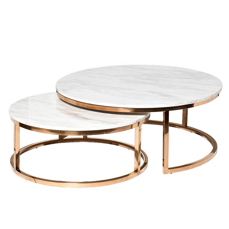 Комплект кофейных столов Hewdonald Coffee Table Глянцевое золото в Самаре | Loft Concept 