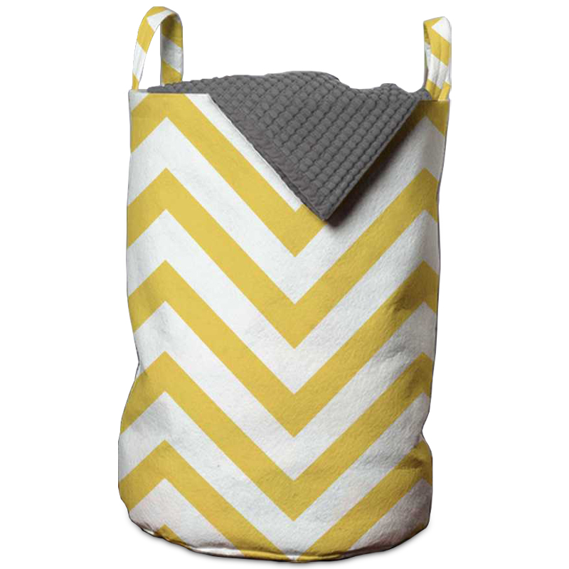 Корзина Mustard Chevron Basket Горчичный Белый в Самаре | Loft Concept 