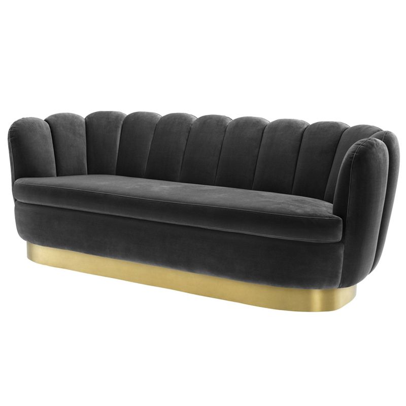 Диван Eichholtz Sofa Mirage dark grey Серый Латунь в Самаре | Loft Concept 