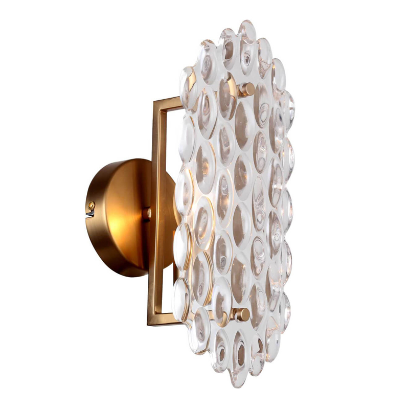 Бра Textured Glass Chandelier sconce oval Глянцевое золото Прозрачное Стекло в Самаре | Loft Concept 