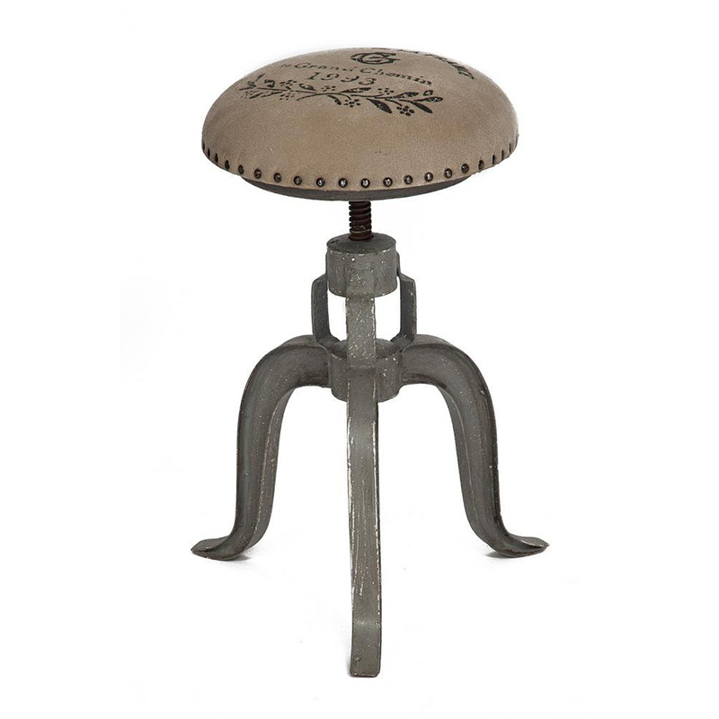 Барный стул Antique Metal Bar Stool Серый Бежево-серый в Самаре | Loft Concept 