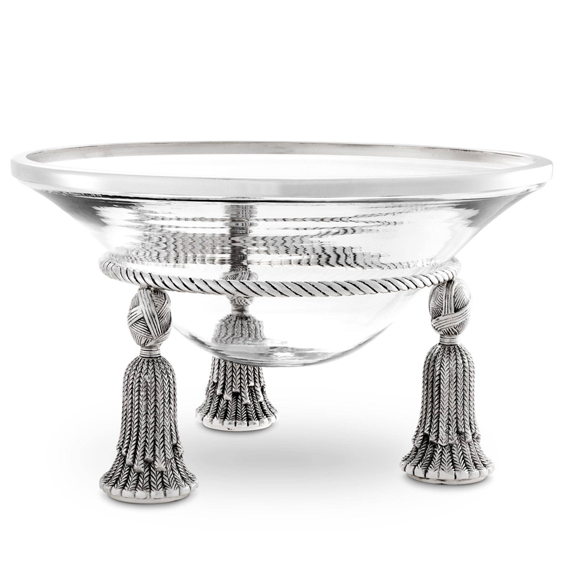 Чаша Eichholtz Bowl Tassel silver Прозрачный Серебряный в Самаре | Loft Concept 