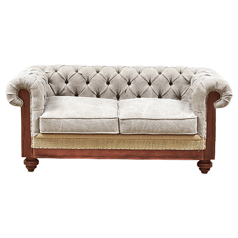 Диван Deconstructed Chesterfield Sofa double Ivory Коричневый Бежево-серый в Самаре | Loft Concept 