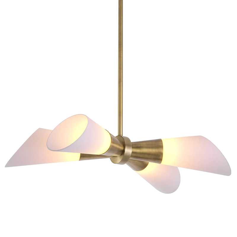 Люстра Eichholtz Ceiling Lamp Papillon Латунь Белый в Самаре | Loft Concept 