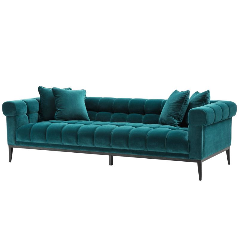 Диван Eichholtz Sofa Aurelio sea green Бирюзовый Черный в Самаре | Loft Concept 