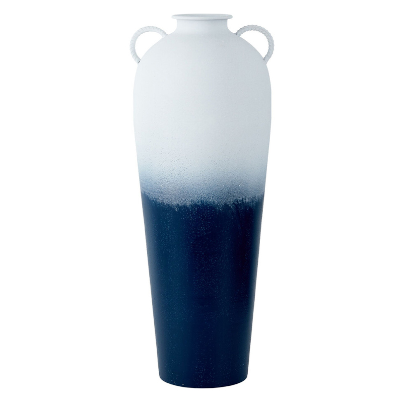 Ваза с градиентным цветом от белого к глубокому синему и декоративными ручками Ocean