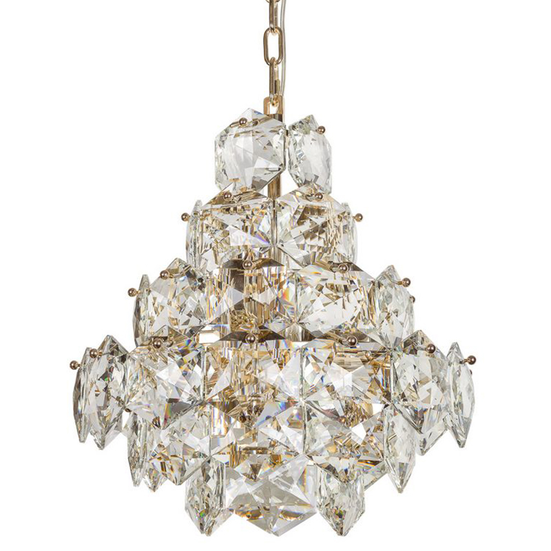 Люстра Tiers Crystal Light Chandelier Gold 45 Золотой Прозрачное Стекло в Самаре | Loft Concept 