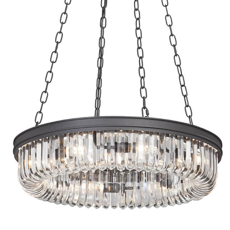 Люстра Retro Frozen Clear Glass Chandelier D 62 Черный в Самаре | Loft Concept 