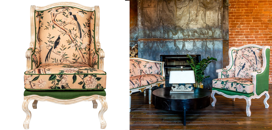 Кресло Beige and Green Chinoiserie Armchair Кресло Beige and Green Chinoiserie Armchair - Loft-Concept в Самаре