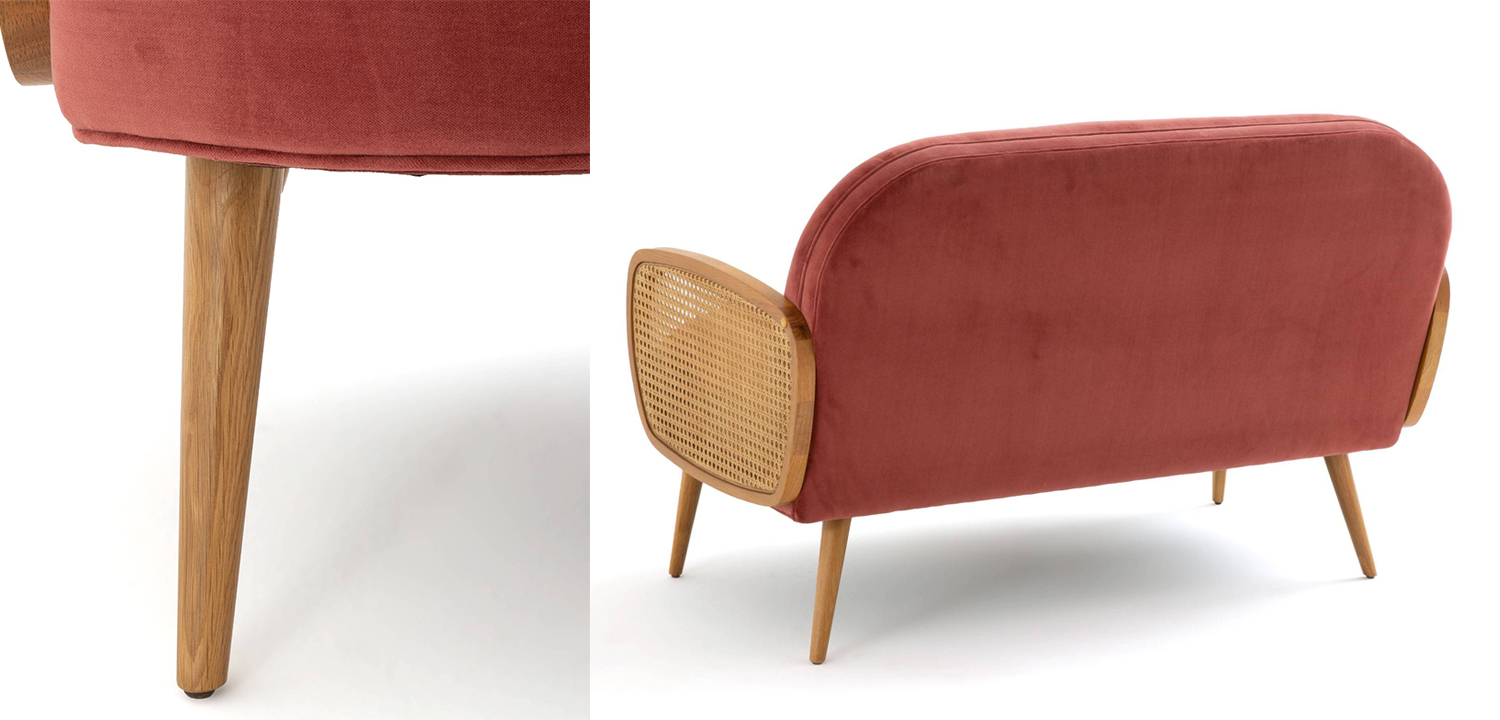 Диван Morten Wicker Crimson Sofa Малиновый - фото №2