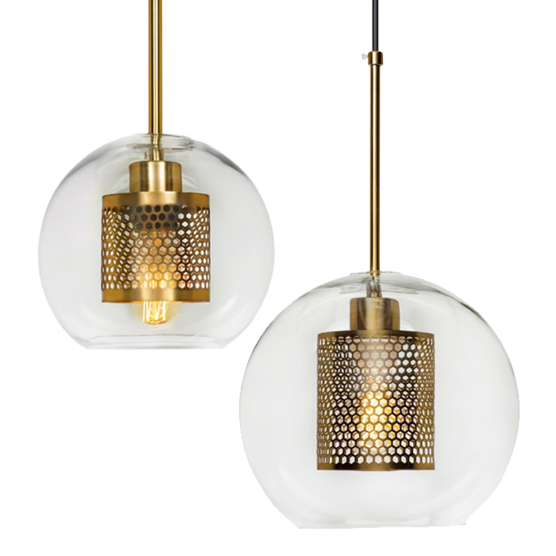 Perforated Vessel Pendant Lamp Gold Ball Золотой Прозрачное Стекло в Самаре | Loft Concept 