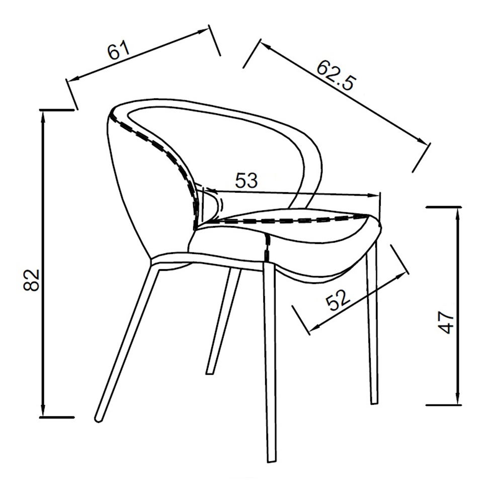 Стул обеденный кремовый из экокожи Futuristic Chair в Самаре