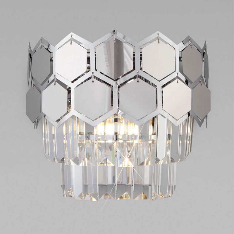 Бра Hanging Hexagon Moira Sconce chrome Прозрачный (Transparent) Хром в Самаре | Loft Concept 