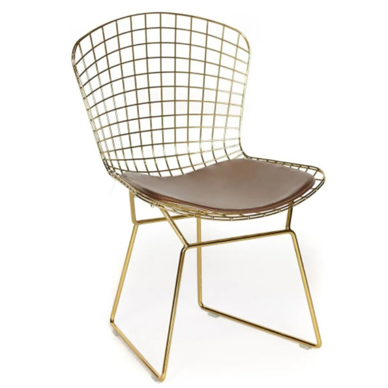 Стул Bertoia Chair Gold Золотой Коричневый в Самаре | Loft Concept 