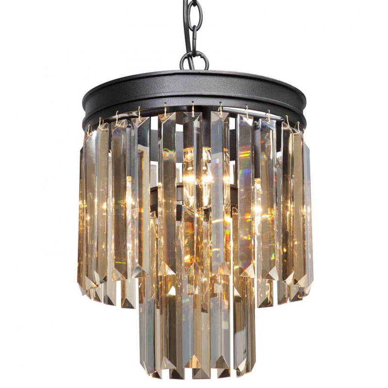 Светильник ODEON Amber GLASS Pendant lamp Янтарное Стекло D 27 Черный матовый Прозрачное Стекло в Самаре | Loft Concept 