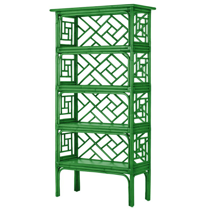 Стеллаж Зеленый Bamboo Chippendale Etagere Green Зеленый в Самаре | Loft Concept 