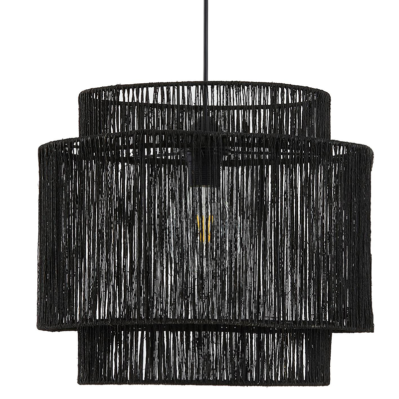 Подвесной светильник Signe Wicker Hemp Black Dual Черный в Самаре | Loft Concept 