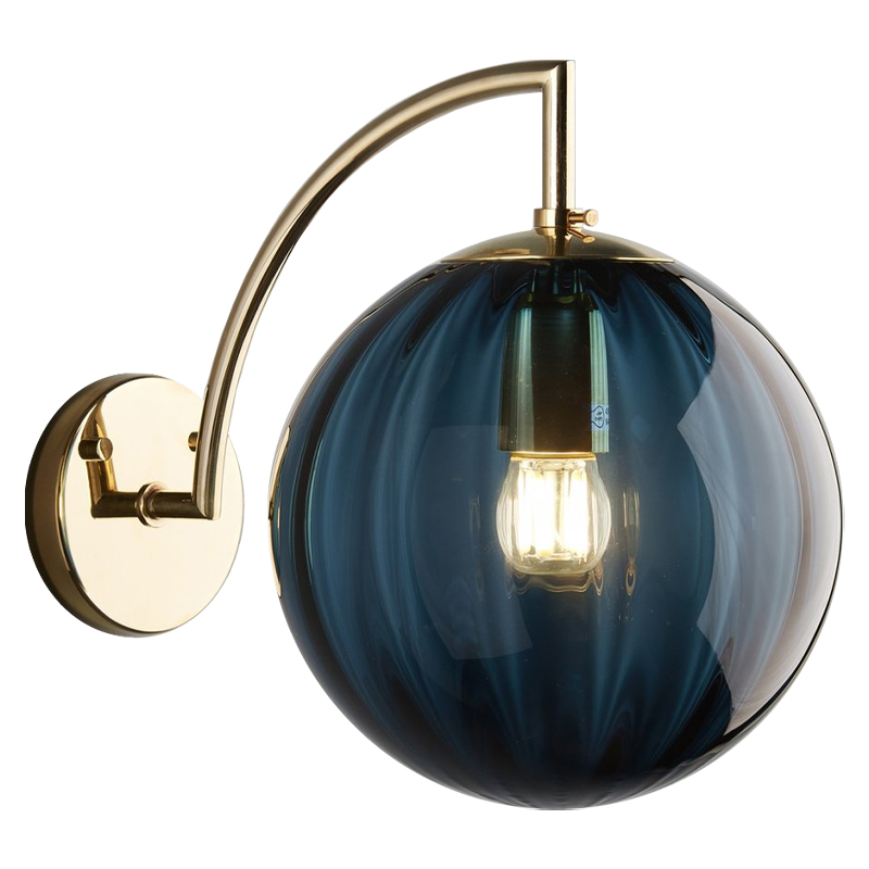 Бра Hector Sconce Blue Глянцевое золото Синий в Самаре | Loft Concept 