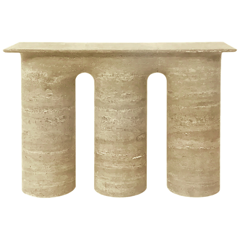 Консоль Three Columns Marble Travertine Console Песочный Коричневый в Самаре | Loft Concept 