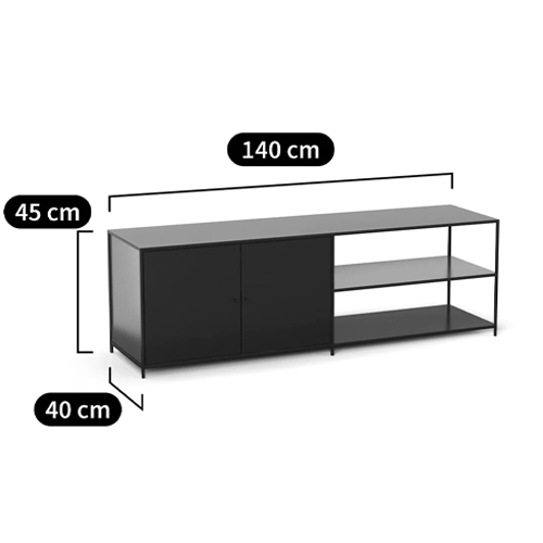 ТВ-тумба из металла с 2-мя дверцами и полками Damian Metal TV Stand в Самаре