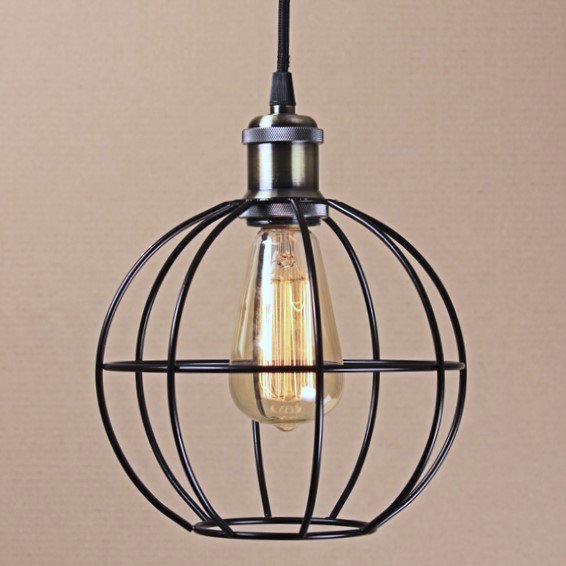 Подвесной светильник Wire Cage Pendant Ball Black Черный в Самаре | Loft Concept 