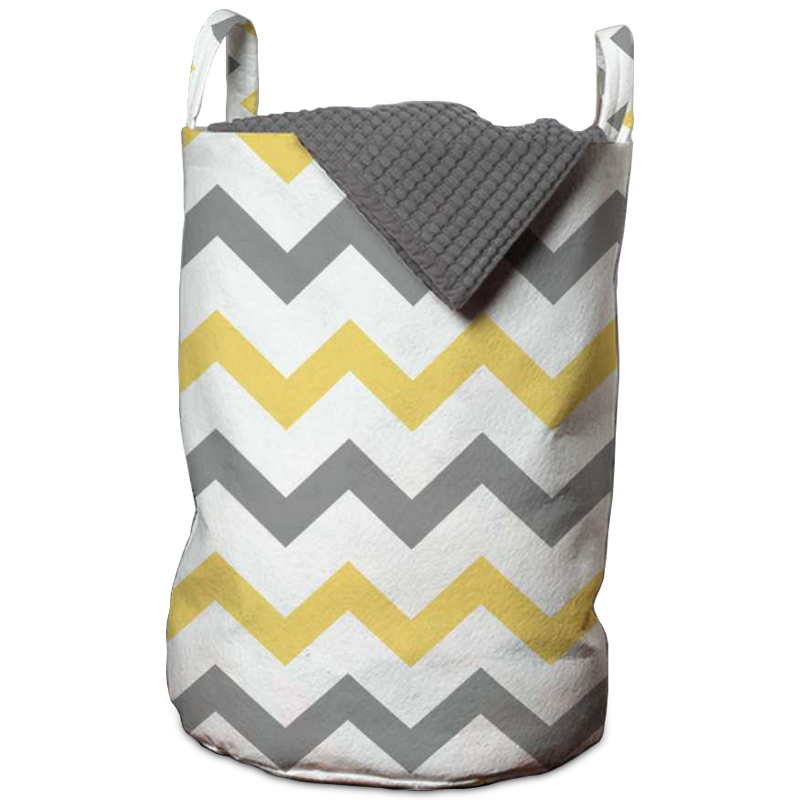 Корзина Mustard and Gray Chevron Basket Горчичный Серый Белый в Самаре | Loft Concept 