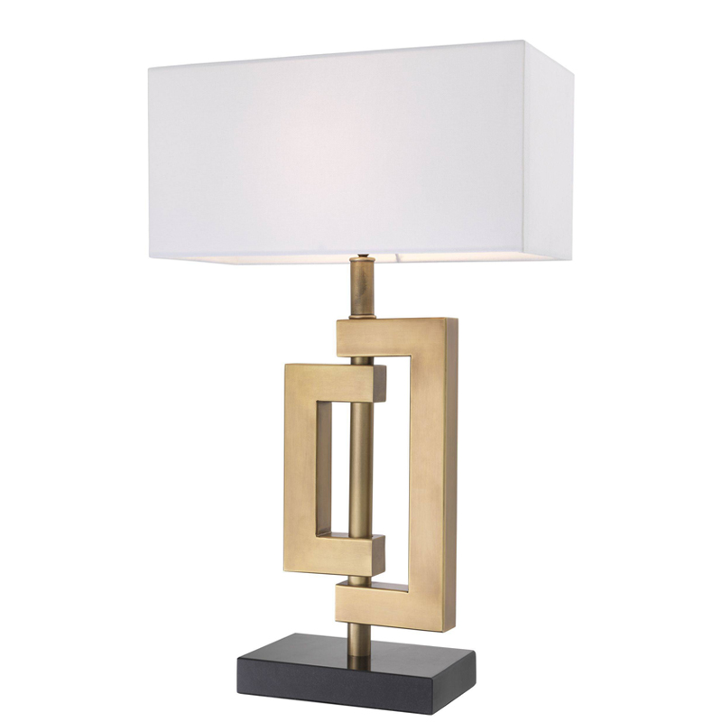 Настольная лампа Eichholtz Table Lamp Leroux brass Белый Латунь Античная полированная Черный в Самаре | Loft Concept 