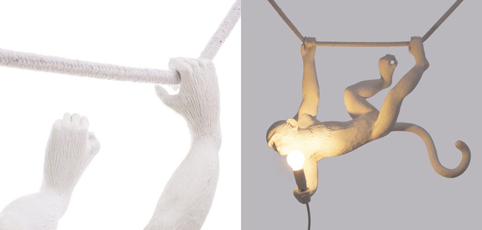 Подвесной светильник Seletti The Monkey Lamp Swing White Подвесной светильник Seletti The Monkey Lamp Swing White - Loft-Concept в Самаре