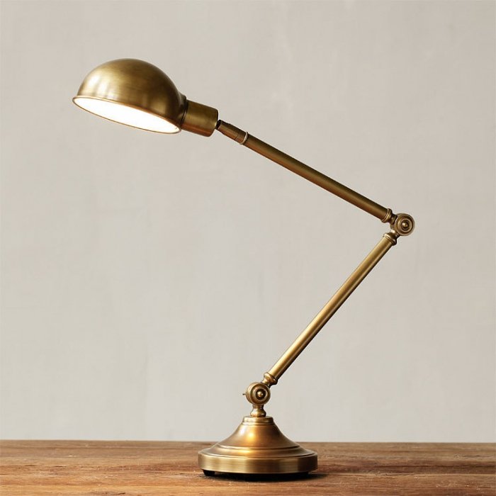 Настольная лампа Brass Vintage Loft Table Lamp Латунь в Самаре | Loft Concept 