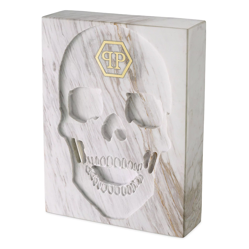 Статуэтка Philipp Plein Marble Skull book Белый Мрамор Bianco в Самаре | Loft Concept 